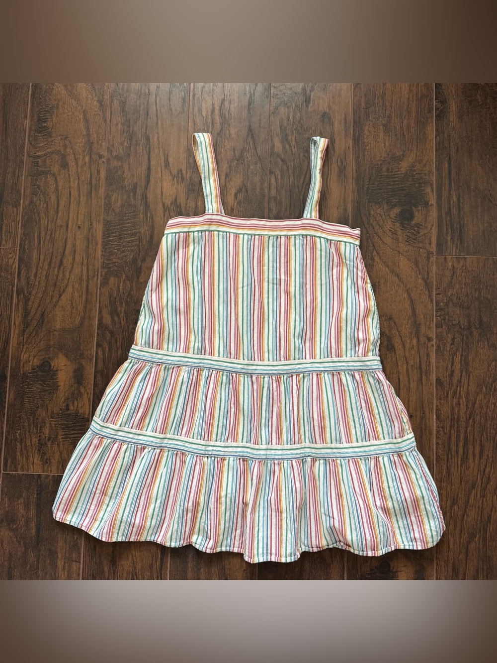 warm Size 2 Striped Rainbow Multicolor Mini Babydoll Dress